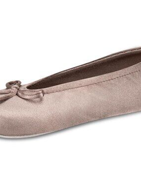 Women's Lightweight Satin Ballerina Slippers with Bow - Comfort & Style Combined